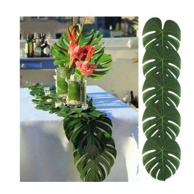 Centre de table  - 12 feuilles de palmier tropicales artificielles : illustration