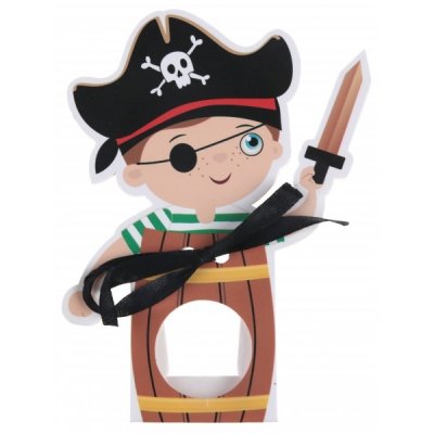Thme Pirate  - 6 botes  drages en carton pirate  : illustration