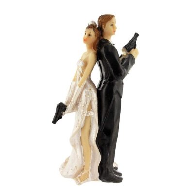 Dcoration de Table Mariage  - Figurine mariage couple de maris espions : illustration