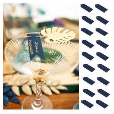 Dcoration de Table  - Etiquette Bleu Marine x 24 pices : illustration