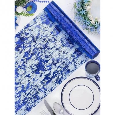Decoration Mariage  - Chemin de Table Jetable 28 cm x 5 mtres - Bleu Marine ... : illustration