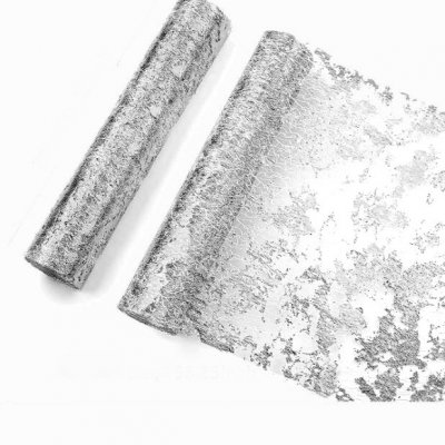 Mariage thme argent / gris  - Chemin de table jetable 28 cm x 5 mtres - Argent ... : illustration