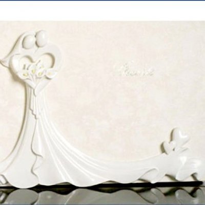 Dcoration de Table Mariage  - Livre d'or mariage relief stuc 