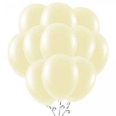 Ballon de Baptme-Naissance  - 50 ballons gonflables ivoire : illustration