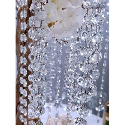 Perles pour dcoration de table  - 1 m de guirlande Diamants Transparent Dco Mariage  : illustration