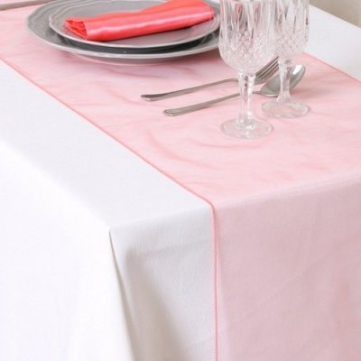 Dcoration de Table  - Chemin de table mariage organza corail (lot de 5) : illustration