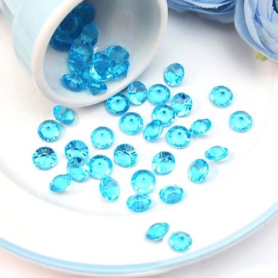 Confettis de table  - Diamants De Table Bleu Aqua Dco Table Mariage X 500 : illustration