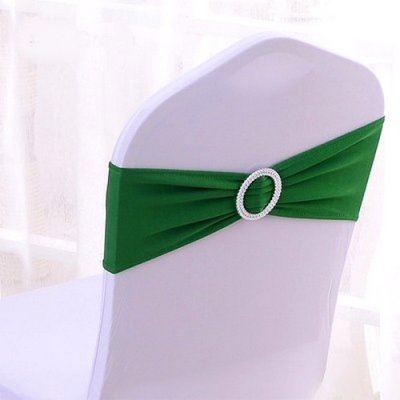 Dcoration de Salle de Mariage  - Noeud de chaise mariage en lycra vert : illustration