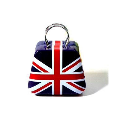 ARCHIVES  - Boite  drages valise britannique drapeau de l'Angleterre : illustration