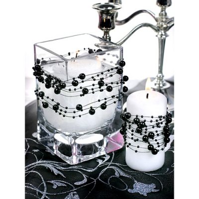 Dcoration de Table  - Guirlande de Perles Noires Dco Table Mariage  : illustration
