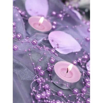 Dcoration de Table Mariage  - Guirlande de Perles violet Clair : illustration