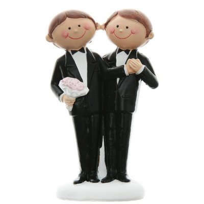 Mariage thme Mr & Mrs  - Figurine Mariage Couple de Maris Mr et Mr  : illustration