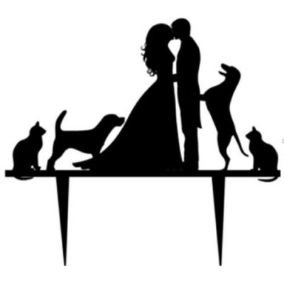 Dcoration de Table Mariage  - Figurine de mariage silhouette couple de maris et ... : illustration