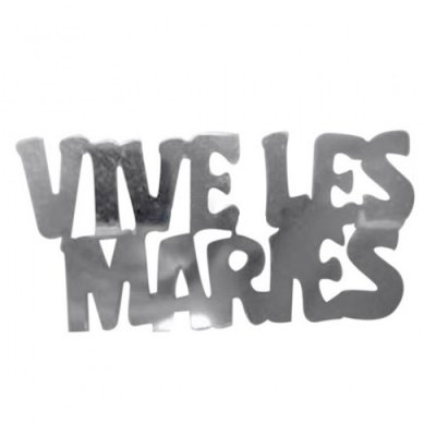 Confettis de table  - Confettis de table mariage Vive Les Maris, argent : illustration