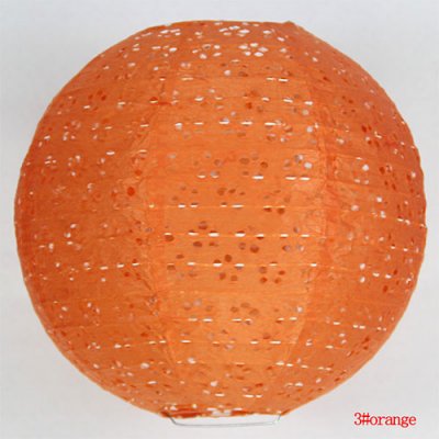 ARCHIVES  - Lanterne orange en dentelle de papier  : illustration