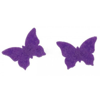 Dcoration de Fte, Anniversaire, Mariage, Baptme  - 12 Gommettes Feutrine Papillons Violet prune Dcoration ... : illustration
