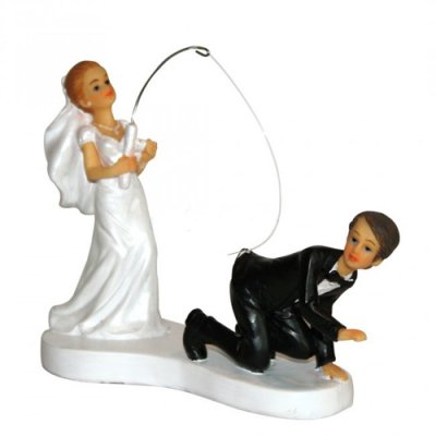 Mariage thme mer  - Figurine Couple de Maris  la Pche ! : illustration