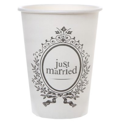Mariage thme Just Married  - Gobelets thme Just Married : illustration