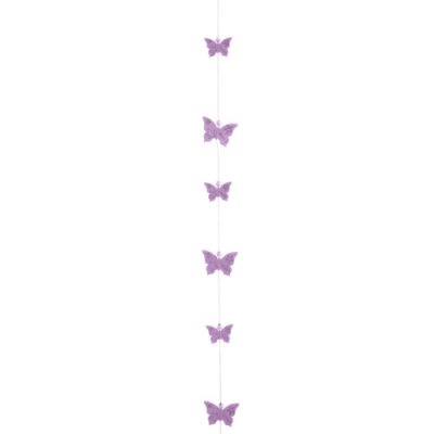 ARCHIVES  - Guirlande 1,20 m Papillons Feutrine  Lilas : illustration