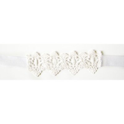 Decoration Mariage  - 2 liens de serviette blancs, effet jarretire en dentelle  : illustration
