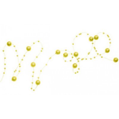 Mariage thme or  - Guirlande de perles sur fil mtal jaune 130 cm  : illustration