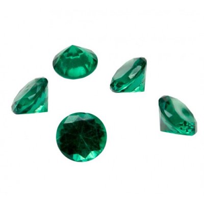 Dco de table Baptme  - 24 gros diamants vert meraude 1,8 cm dcoration de ... : illustration