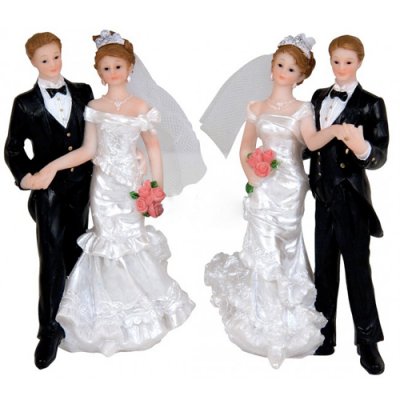 Mariage thme Just Married  - Figurine mariage couple maris 14 cm : illustration