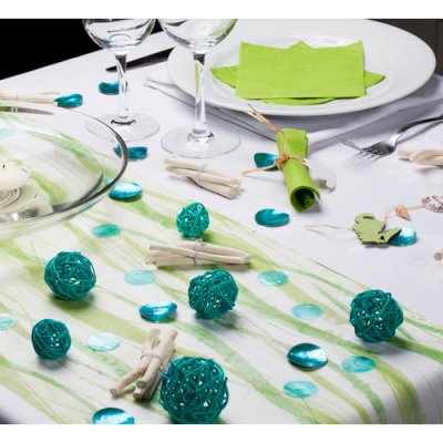 Mariage thme mer  - Kit dco de table turquoise et vert 