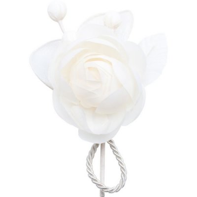 Fleurs dcoratives mariage  - Grosse rose  drages ivoire (2 raquettes) : illustration
