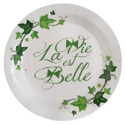 Decoration Mariage  - Assiettes jetables La Vie est Belle : illustration