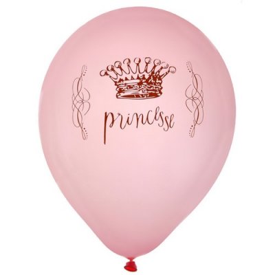 Mariage thme Princesse  - 8 ballons gonflables Princesse rose pastel : illustration
