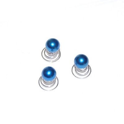 Mariage et Accessoires  - Bijou cheveux mariage 3 spirales perle bleu marine : illustration