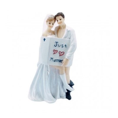 Mariage thme Just Married  - Figurine mariage humoristique 