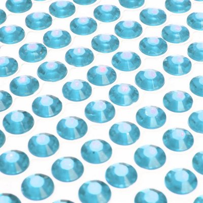 Dcoration de Fte, Anniversaire, Mariage, Baptme  - 100 strass diamants auto-collant rond 4 mm turquoise : illustration