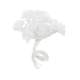 24 Mini Roses ourles sur tige en satin blanc : illustration