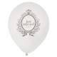 8 Ballons mariage blanc et gris Just Married : illustration