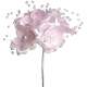 Bouquet de fleurs en tissu rose et perles : illustration