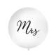 Ballon de baudruche gant 1 m blanc imprim noir Mrs : illustration