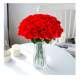 10 roses artificielles rouges en soie : illustration