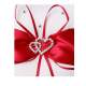 Coussin mariage blanc et satin rouge coeur strass : illustration