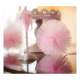 Guirlande de 5 pompons en tulle rose : illustration