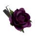 10 roses sur pince argent violet/prune : illustration