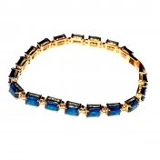 Bracelet Plaqué Or Oxydes de Zirconiuml Bleu Navy