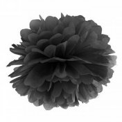 Pompon Papier de Soie Noir 15 cm Déco Mariage