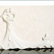 Livre d'or mariage relief stuc "Couple et bouquet d'Arum" Strass
