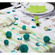 Kit déco de table turquoise et vert "Un soir sur une île"